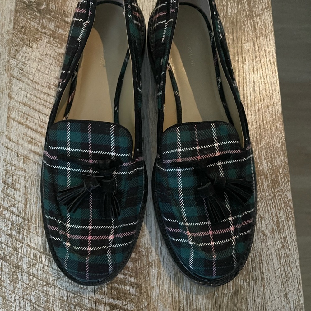 Plaid Tassel Loafers